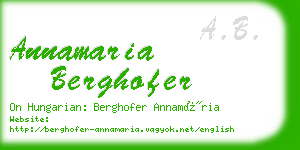 annamaria berghofer business card